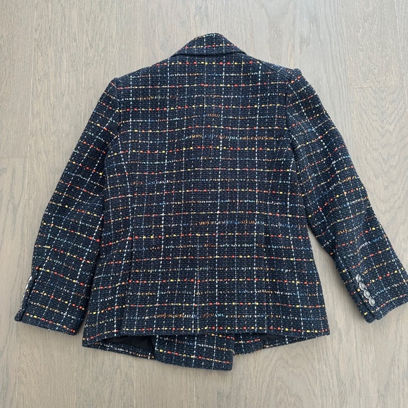 Veronica Beard RUMER Navy Blue Tweed Blazer Jacket Dickey - Size 4 - EUC - Picture 3 of 8